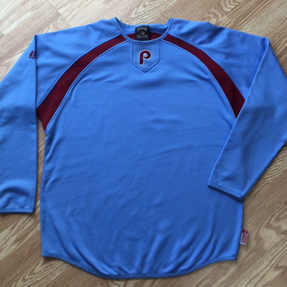 EUC. Majestic, Phillies Thermabase, Pullover, L